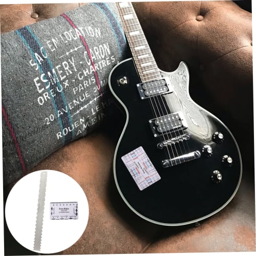 Vaguelly 2-Piece Guitar Neck Ruler, Guitar Tool Gauge Kit, Guitar Accessory Kit, Guitar Fret Crowning, Guitar Nut, Stainless Steel Guitar Ruler, Stain