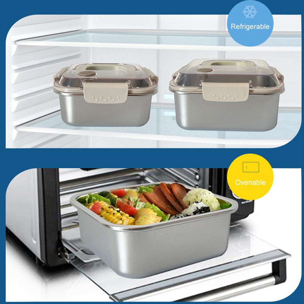 Bento Lunch Box Adults Stainless Steel Food Containers With Non-Slip Metal Food Containers With Lids
