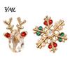 Fashion Christmas Jewelry 1 Pair Stud Earrings, Sparkling Faux Crystal Elk Antlers Snowflake Earrings And Colorful Rhinestone Holiday Gifts for Women