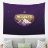 Al Ain FC Team Tapestry  Purple  Golden Printed Wall Hanging with Ship Design Perfect for Living Room Bedroom Office Decor
