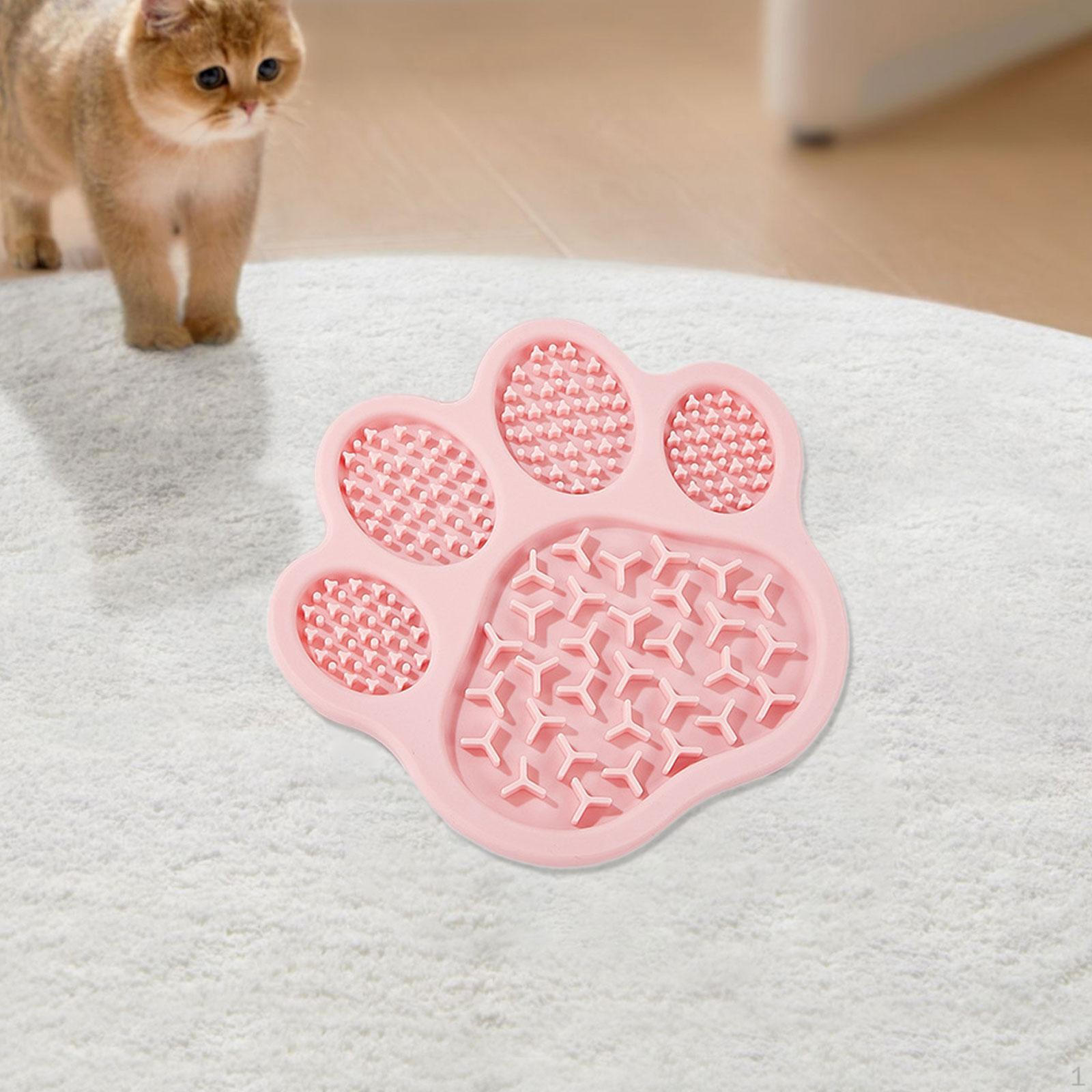 

Paw Design Pet Feeding Mat Silicone Licking Pad for Dogs And Cats Utility Reusable розовый