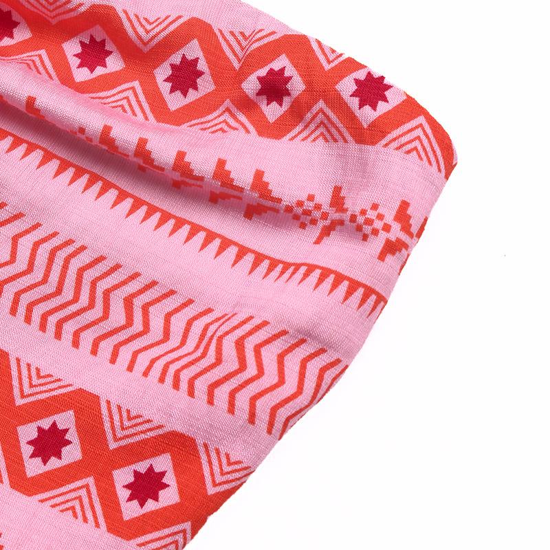 Damen Mode Sommer Frühling Geometrischer Print Ärmellos Hängender Nacken Hohe Taille Freizeitkleider