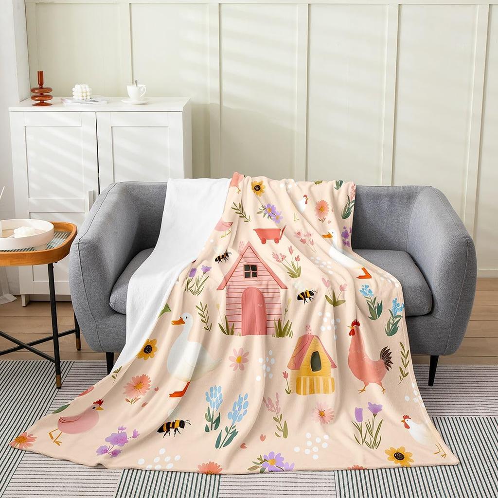 Colorful Cat Pattern Throw Blanket Cute Cartoon Design for Living Room Sofa Decor KidsRoomStyle Gift for Her 150x100