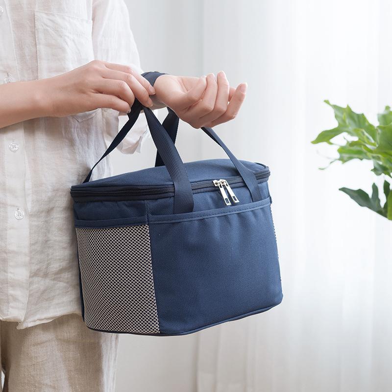 Portable Lunch Bags Food Insulated Bento Handbag Easy Clean Larger Capacity Dinner Storage Bag For Outdoor Picnic School Work