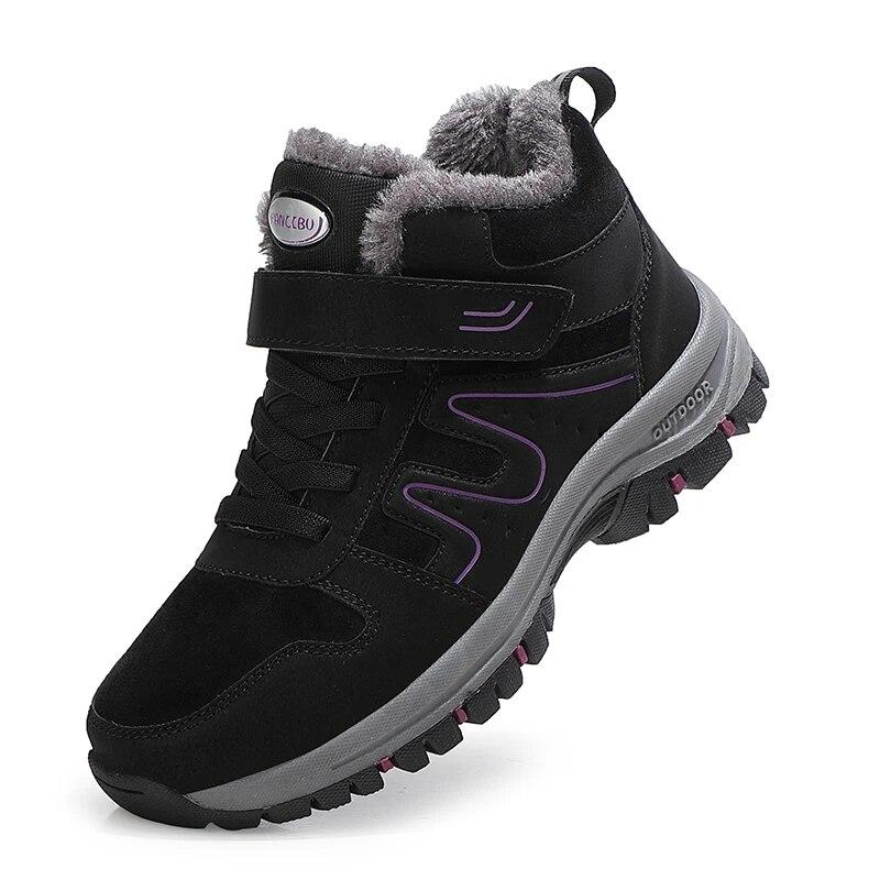 Warm Men Winter Boots Outdoor Plush Warm Ankle Boots Lightweight Couple Walking Shoes Women Waterproof Snow Boots Winter Cotton Shoes
