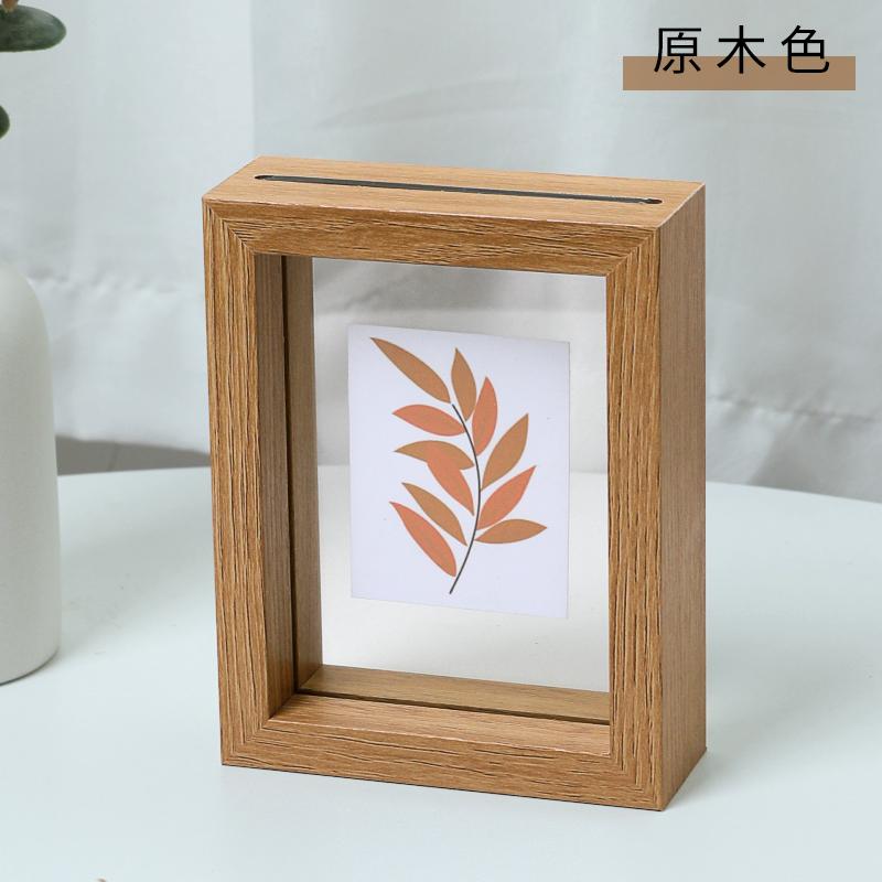 8-Inch Square A4 Instant Photoaphy Picture Frames Display Stand Calliaphy Artwo Double-Sided Transparent Glass Photo Frame