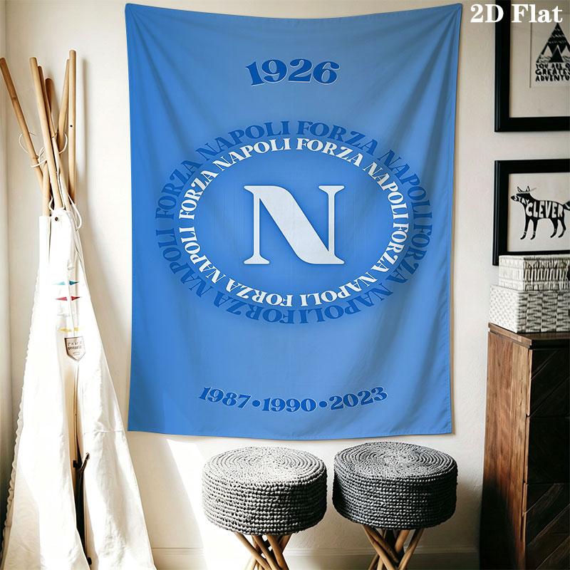 SSC Napoli Logo Wall Hanging Printed Fabric Blanket Decorative Tapestries for Bedroom Living Room Home Decor