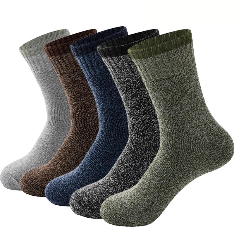 5 Pairs Men's Thermal Winter Socks - Cozy & Warm for Hiking, Fishing | Breathable | Ribbed Cuffs | Machine Washable, Warm Socks