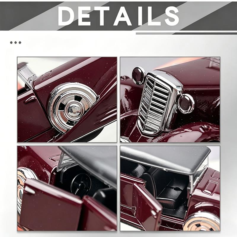 1:36 Alloy Duesenbeg SJ Die cast Vintage Car Model Classic Pull Back Car Miniature Vehicle Replica For Collection & Gift Display