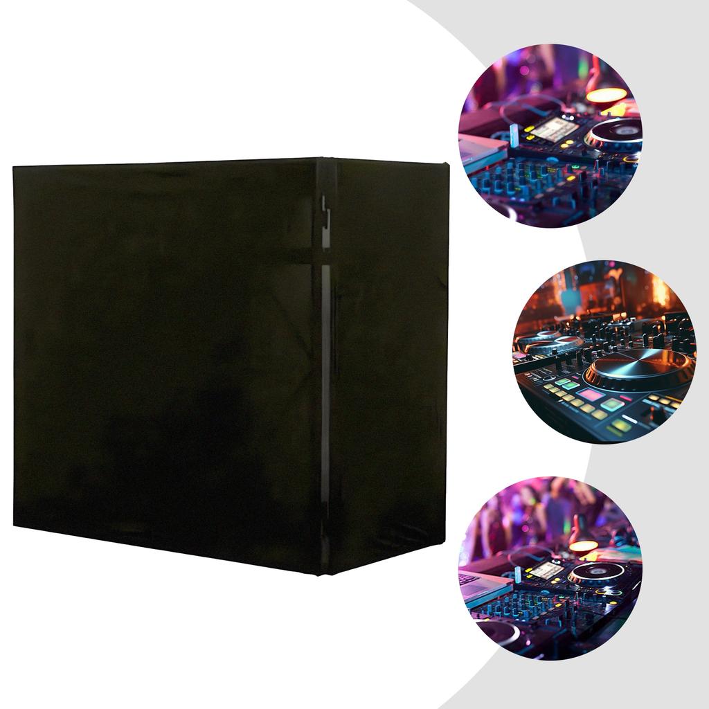 Професійні накидки для DJ-стійки - 47,6x45,3x23,6 дюймів Портативна DJ-будка Фасад - Чорна Оксфордська Тканина Покриття для Заходів на Вечірки