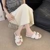 Comfortable Princess Thick-bottomed Fluffy Slippers Women's Autumn and Winter High-end Outer Wear 2025 New Indoor Home One-word Cotton Mop