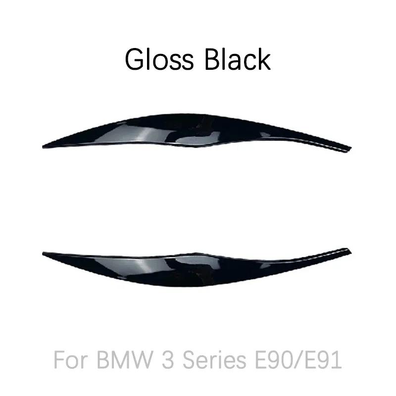 Headlight Eyelid Eyebrow Trims Fits for BMW 3 Series E90 E91 2005 -2011 Sedan/Touring Accessories ABS Gloss Black/Carbon Look