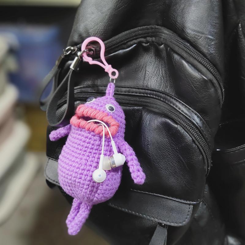 Creative Handmade DIY Crochet Yarn Materials Bag Sausage Mouth Earphone Storage Bag Video Guide Home Fabric Sewing Kit