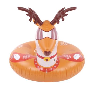 Aufblasbarer Ski-Kreis, rund, verschleißfest, multifunktional, Weihnachtsthema, Schneeschlitten, PVC