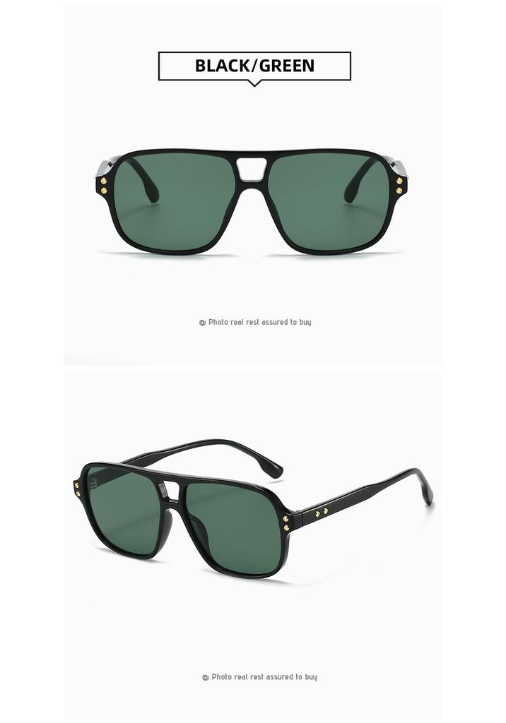 High-End Women's Retro Double Bridge Square Sunglasses