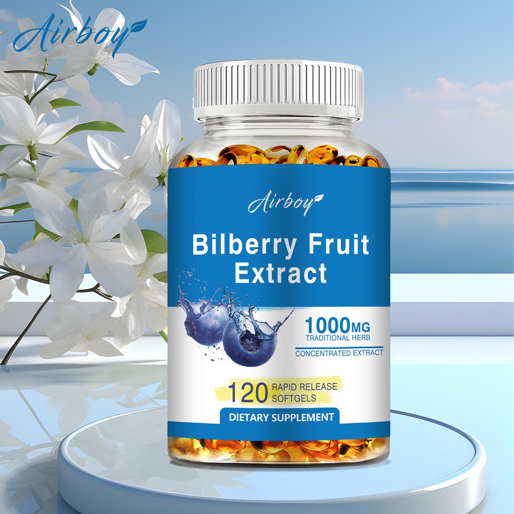 Bilberry Fruit Extract 1000mg - Eye Care & Vision Health, Antioxidant Supplement