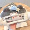 Fluffy Cat Pencil Case Plush Stationery Bag Portable Stationery Organizer