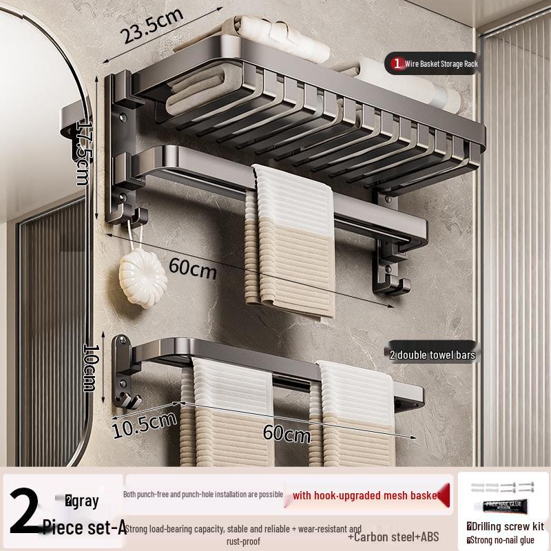 Wandmontierter, faltbarer Badezimmer-Handtuchhalter ohne Bohren