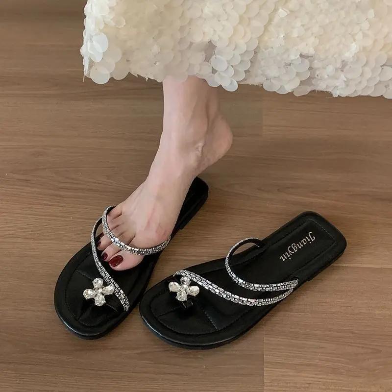 Fashion Woman Slippers Outside Rhinestone Shoes for Women Elegant and Fashionable Pvc Sandals Wholesale Casual Unique Original 39 Slides