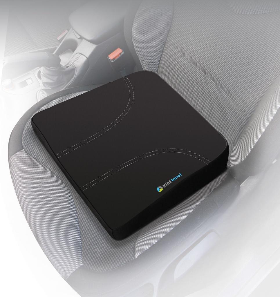 Coussin correcteur assise auto en mousse 38,5 x 32 x 7/4,5 cm - KINE TRAVEL - développés et testés avec un kiné