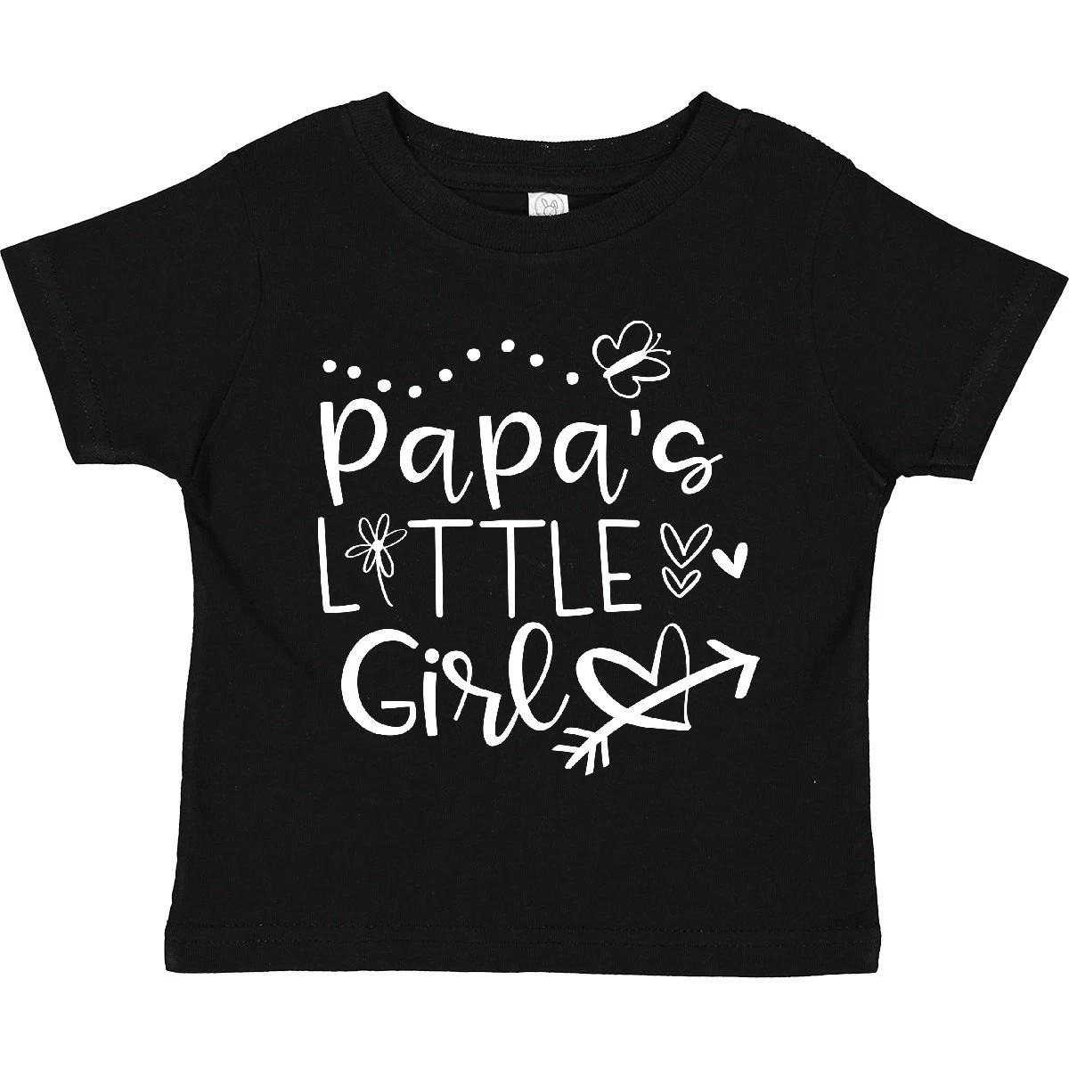 

Inktastic Papa s Little Girl With Hearts Flower And Butterfly Toddler kids boys T-Shirt 130