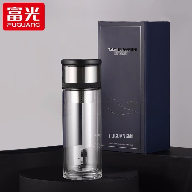 Fuguan G2049 Double-Wall Glass Tea Tumbler