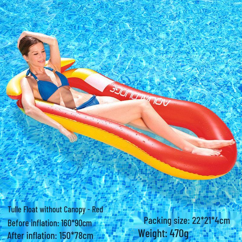 Tumbona Flotante Inflable Plegable Transfronteriza con Respaldo y Malla