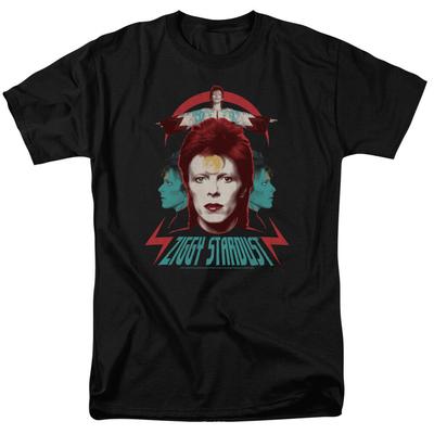 David Bowie Ziggy Heads T Shirt Licensed Rock Band Merchandise Black