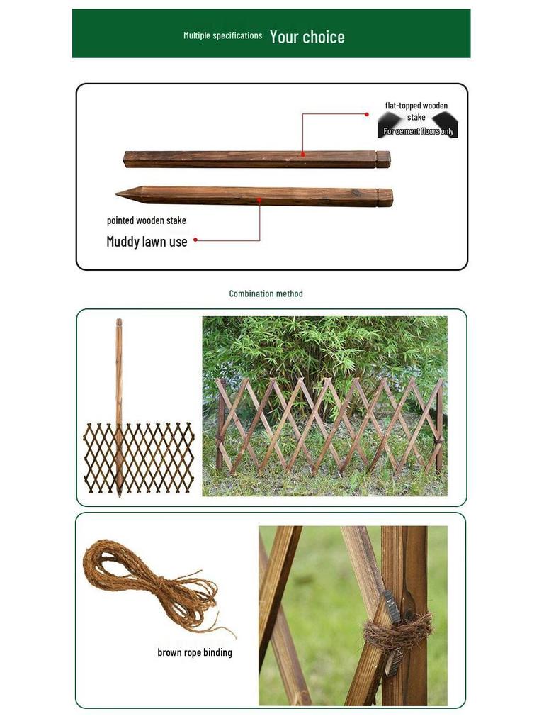 Carbonized Mesh Fence Bracket and Wooden Post System