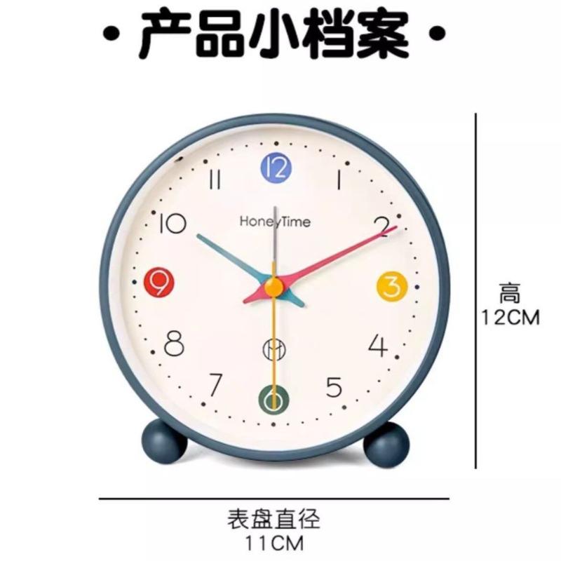 Creative Morandi Colorful Desktop Alarm Clock Students Wake Up Bedroom Decorative Clock Quartz Silent Watch Decorative Ornaments