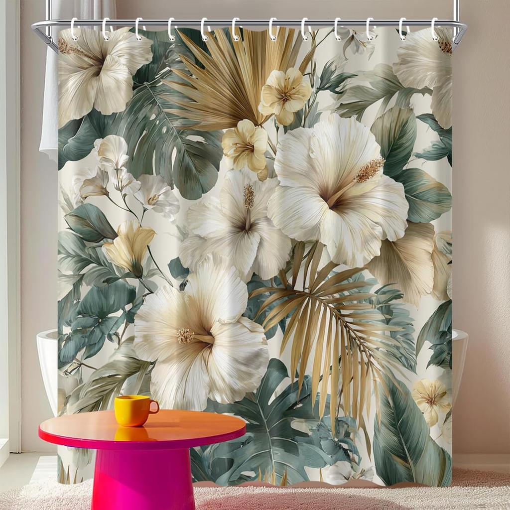 Color Block Duschvorhang 72x72 Zoll Lebendiges Retro Geometrisches Badezimmerdekor Moderner Pop-Art-Stil Wasserdichter Stoffvorhang