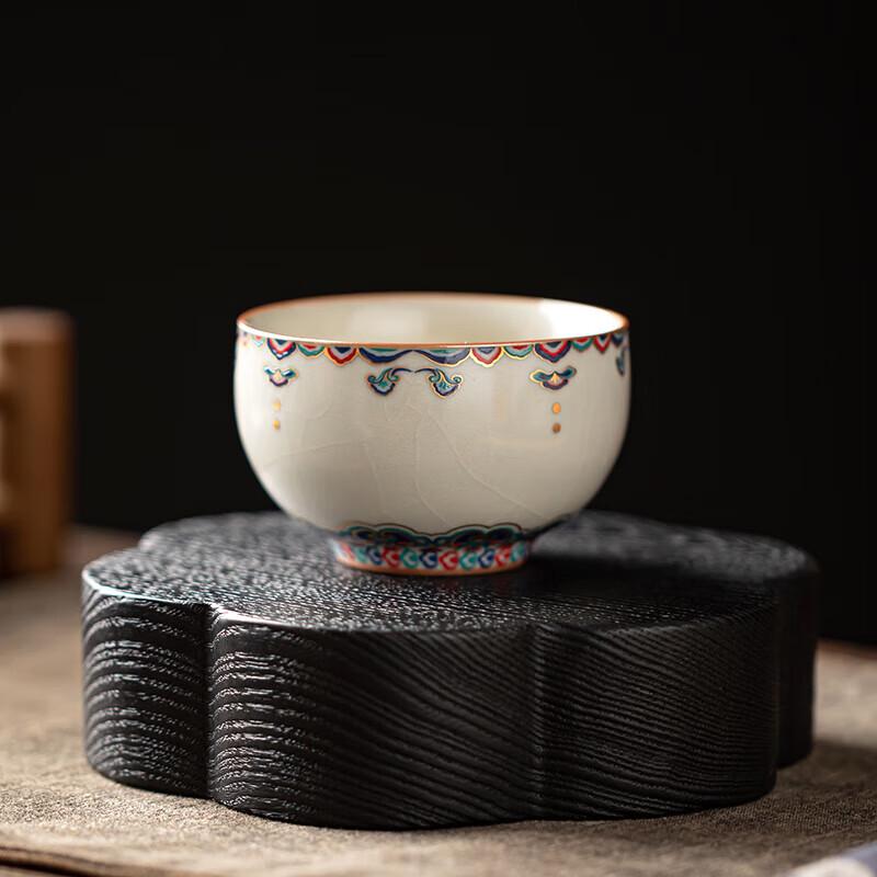 Gold Inlaid Jade Ru Kiln Ceramic Tea Cup