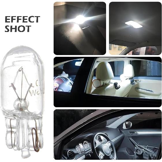 Downhill 10 PCS T10 168 192 Bulb,12V 5W Shockproof Quartz Glass Instrument Light/side Light/Taillight, Multi-function Plug and Play Turn Signal