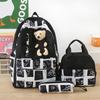 Saina Cute Bear Girls' Large Capacity 3-Piece School Backpack Set