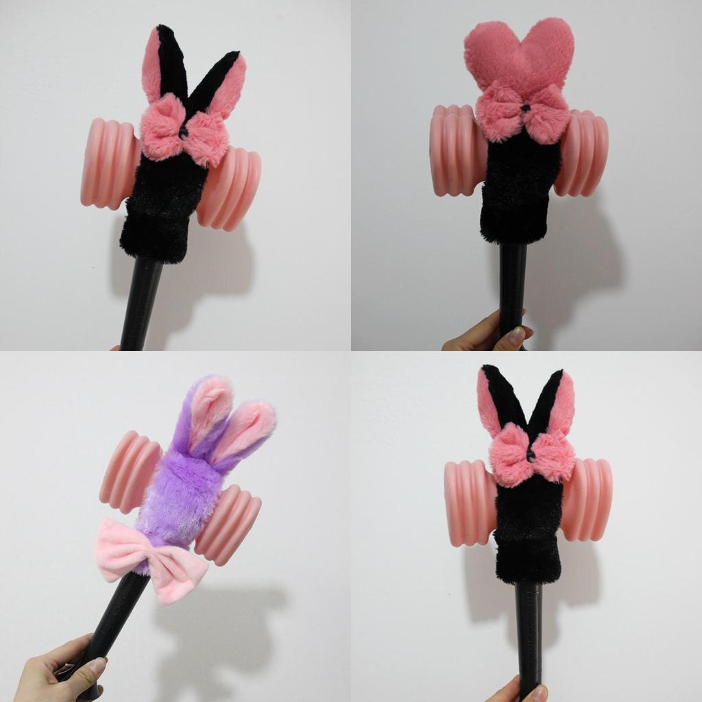 Korean Pink Support Stick Light Cover Plush Surrounding Lisa Glowing Stick Black