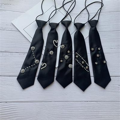 Professional Pre Tied Beaded Necktie for Women and Girls Suitable for Business Conferences and Office