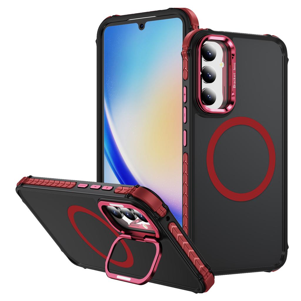 For Samsung Galaxy A05s 4G Case with Lens Kickstand Matte Phone Back Cover Compatible with MagSafe