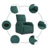 Vidaxl Lift-Up Recliner, Dark Green, Fabric Upholstered