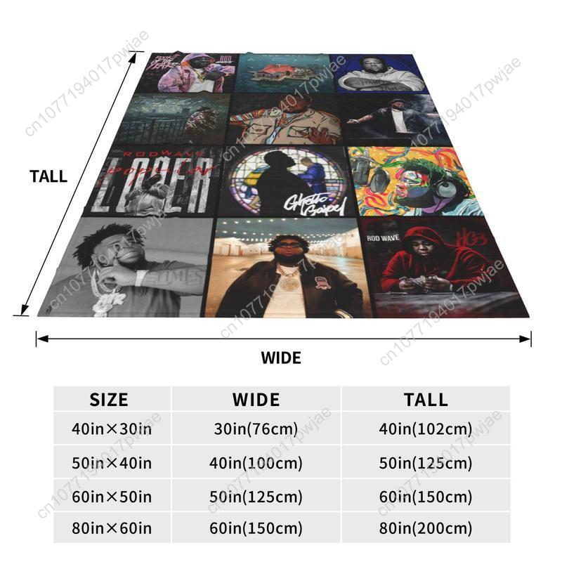 Rod Wave Flannel American Blankets LightweightSoft Warm Blanket Plush Air Conditioned ThrowBlankets for Teen Couch Bed Sofa Livi