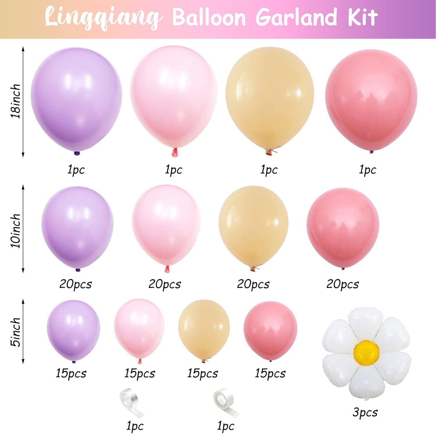 Daisy-Themed Macaron Color Balloon Arch Set for Birthday Parties