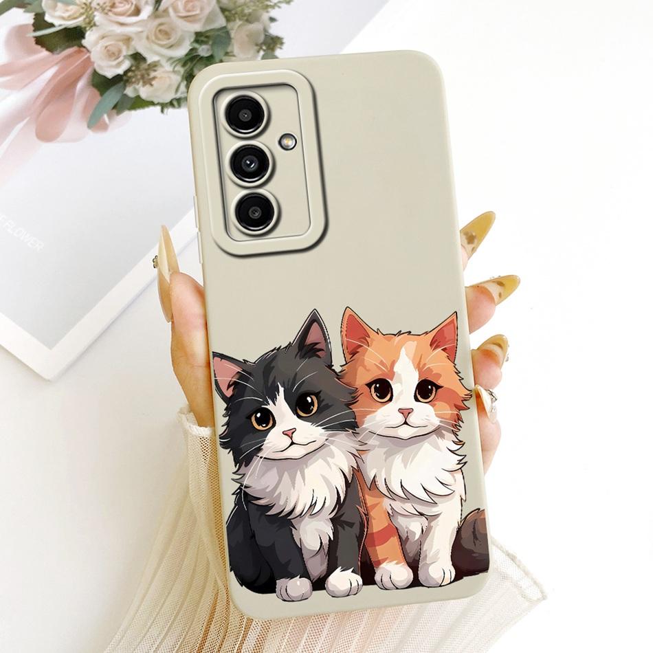 For Samsung Galaxy A05s A05 Cute Cat Flower Cartoon Phone Case For Samsung A05 A 05 05S A05S Shockproof Soft Silicone Cases
