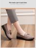 Genuine Leather Breathable Sandals for Moms - Comfortable Flat Heel with Soft Sole and Hollow Design for Middle-Aged & Elderly Women.