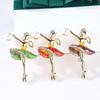 Dansende Ballerina Broche van Goudlegering met Kristallen Inleg