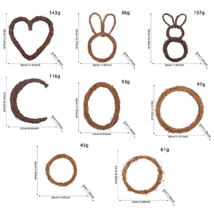 Handmade Rattan Vine Frame Wreath Rings For Making Beautiful Unique Style Wreaths And Garlands For Any Occasion