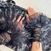 Flare Style Lace Wrist Cuffs Silk Ribbon Flare Cuffs Vintage Ruffles Gloves  Girl