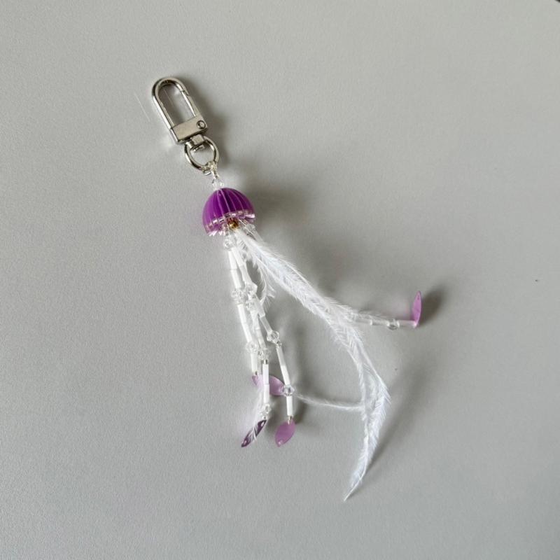 Unique Keychain Star Key Ornament Bag Pendant Delicate Jellyfish Decoration Aesthetic Bag Charm for Daily Party Use