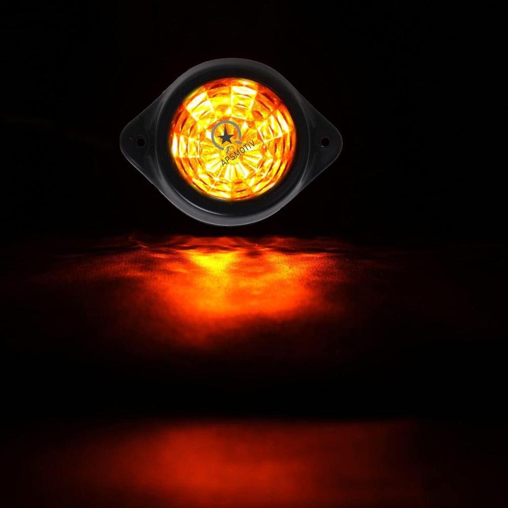 APSMOTIV 10Pack Semi Trucks LED MARKER LIGHTS TRAILER012V Trailer Amber Chicken Lights for Semi Trucks Freightliner Cargo Marker Lights Universal Fit