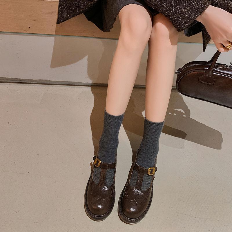 

Four Seasons Women s Fashion Single Shoes Genuine Leather New Small Leather Shoes Non-slip Beef Rib Soft Sole Comfortable Cowhide Genuine Lea 40 коричневий