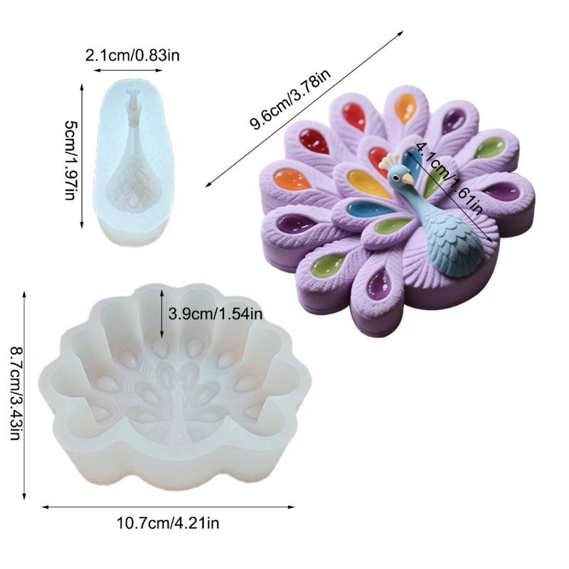 Artistic Peacocks Designs Silicone Cake Mold Nonstick Flexible Mold For Mousse Chocolate Baking Perfect For Celebration