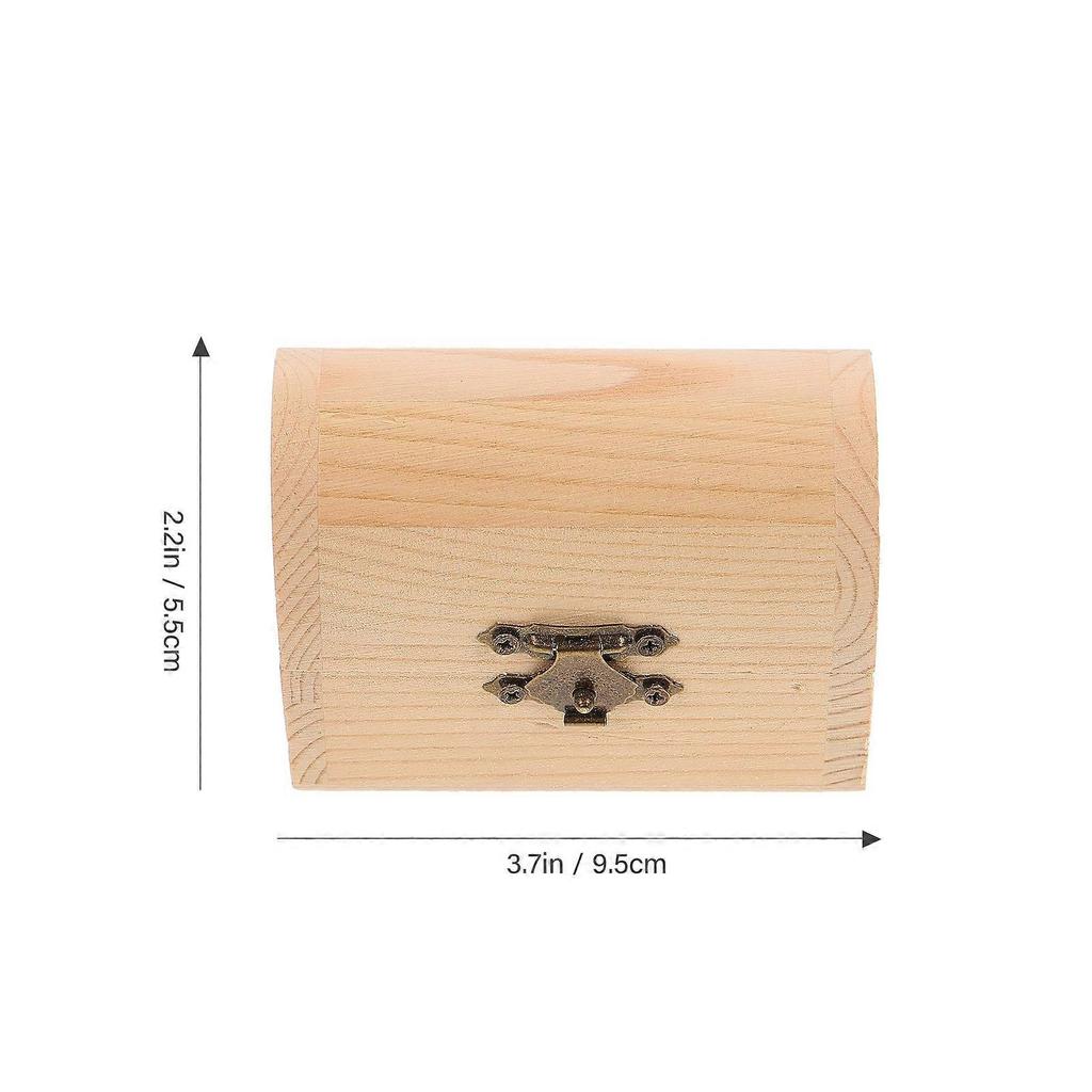 Wood Chest Box Solid Wooden Arc Design for Storage 12Pcs Gift Boxes